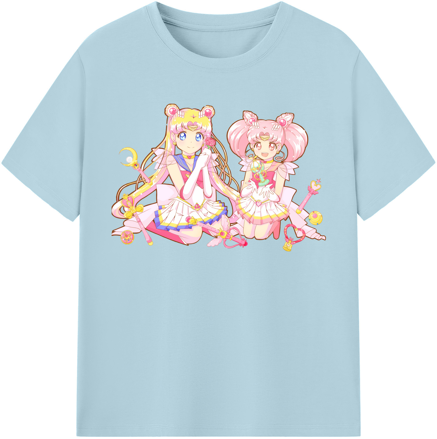 （画像用） 美少女戦士セーラームーン 月野 うさぎ つきの うさぎ Sailor Moon Tsukino Usagi 綿100％半袖Tシャツ（フロントプリント）